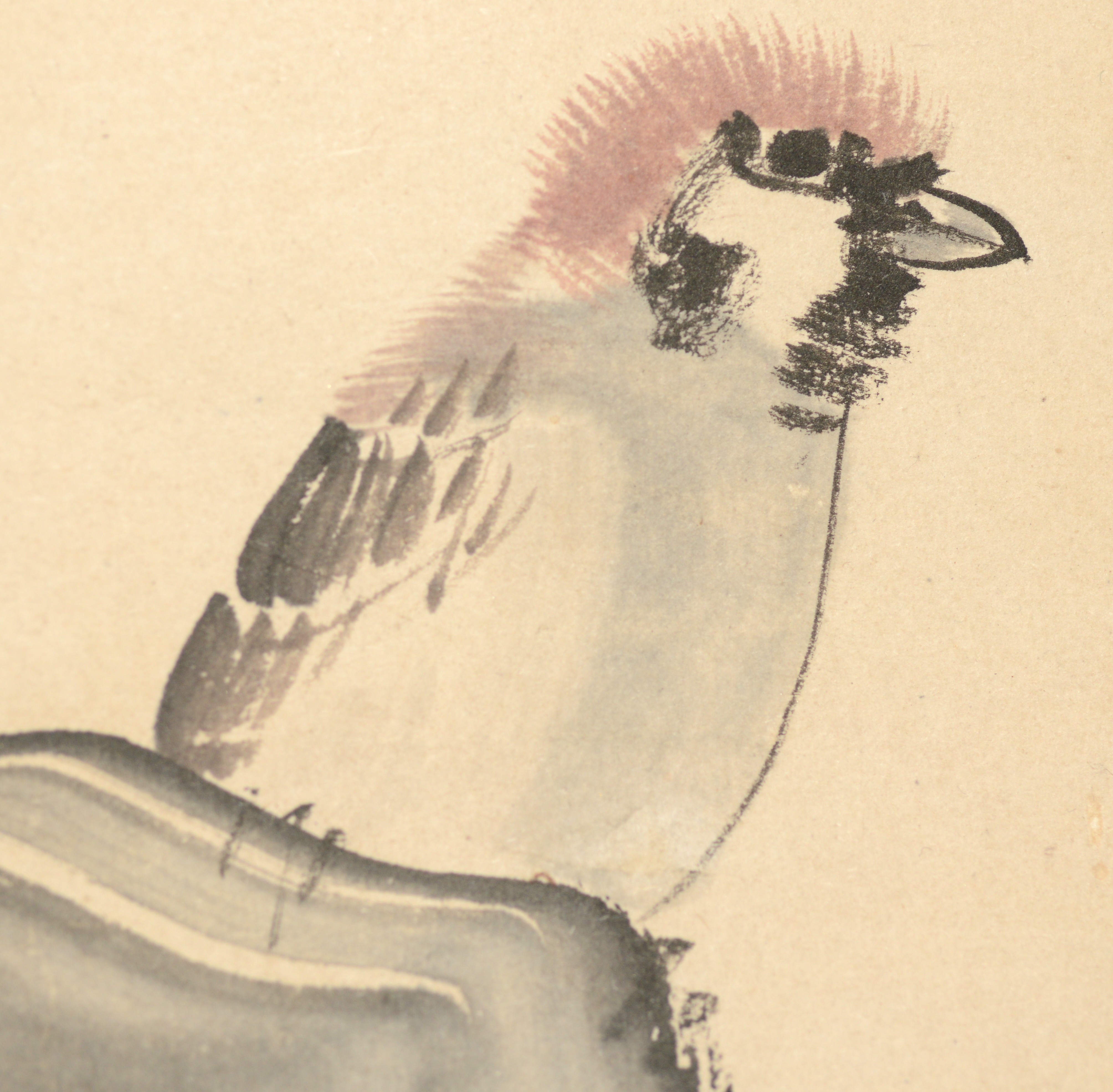 Plum flowers and a sparrow