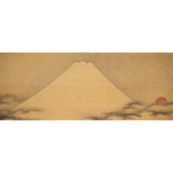 “A Painting of Cranes and Mount Fuji at Sunrise”