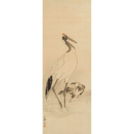 “Flowing Water and White Cranes”
