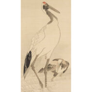 “Flowing Water and White Cranes”
