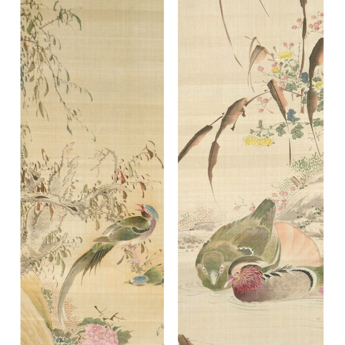 島琴陵「花鳥図( 双幅)」0