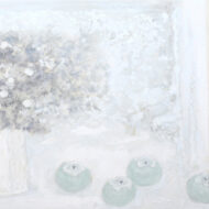 岩倉寿「花と青柿」0