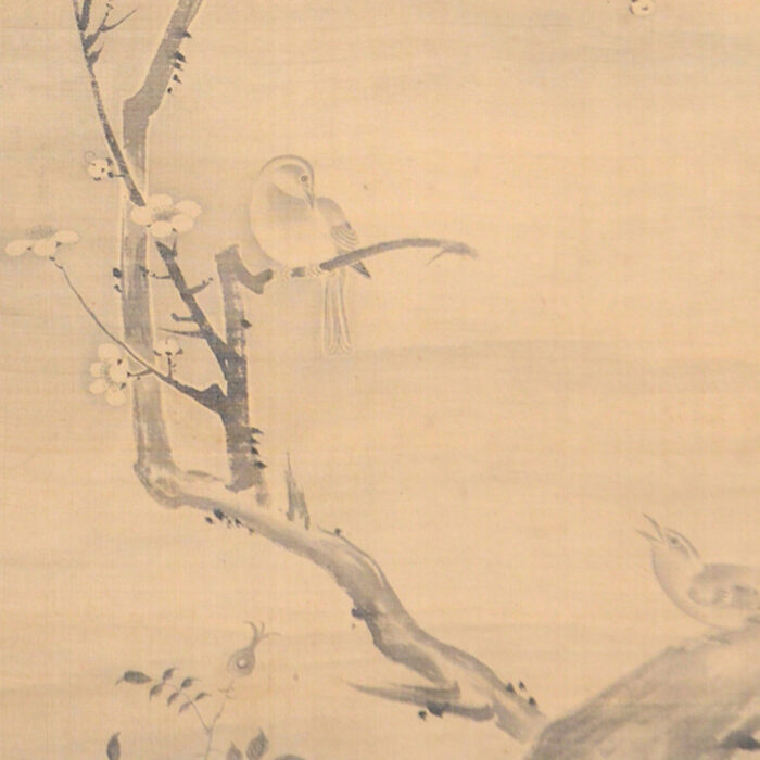 雲谷等鶴「梅に鶯図」０