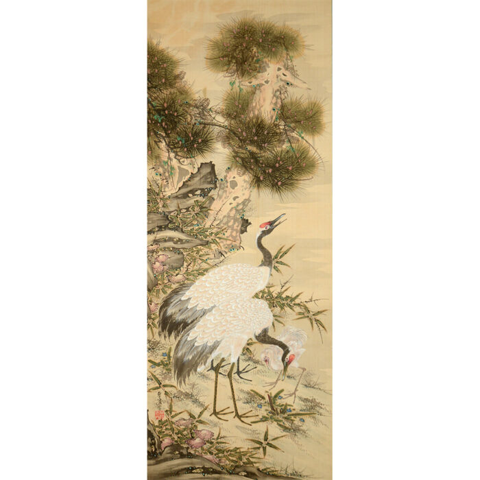 島琴陵「鶴図( 双幅)」1