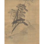 “Triptych: (Left) Arashiyama in the Rain / (Center) Sanjō Bridge in Moonlight / (Right) Intertwined Wintersweet Branches”