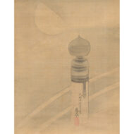 “Triptych: (Left) Arashiyama in the Rain / (Center) Sanjō Bridge in Moonlight / (Right) Intertwined Wintersweet Branches”