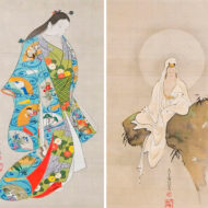 野崎真一「白衣観音白拍子亀菊・春夏秋冬草花図」0