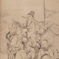 曽我蕭白「中国人行軍図屏風（二曲一隻）」0