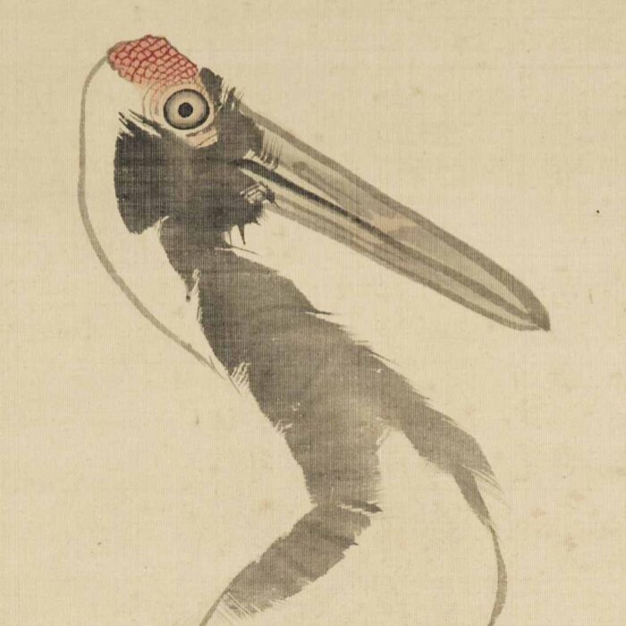 長沢芦雪（長澤蘆雪）「流水白鶴図」0