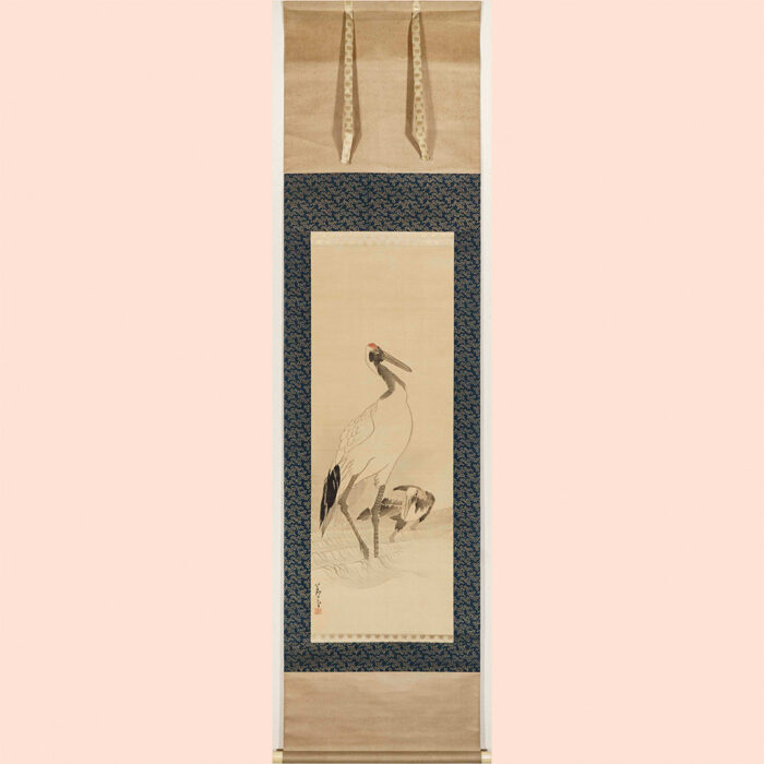 長沢芦雪（長澤蘆雪）「流水白鶴図」2